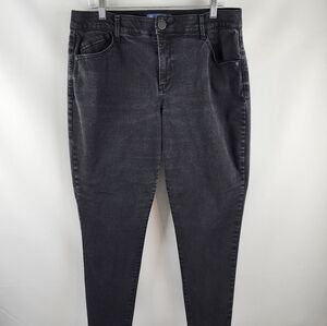 Democracy Jeans Womens Plus 18W Ab Solution Black Denim Jegging Ankle (36x27)